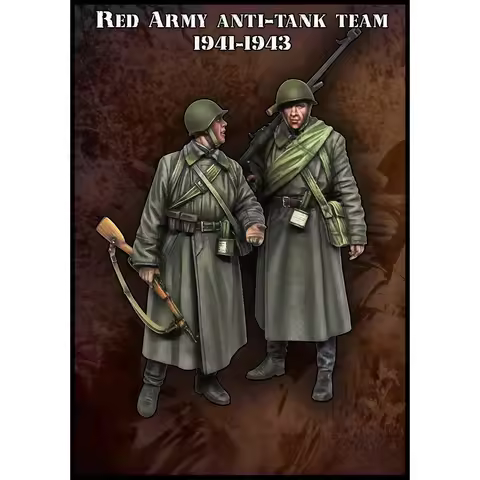 1/35 Resin Unpainted Model Kit, Military Theme, Red Army Anti-Tank Team Unassembled and Unpainted GK
