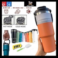 BotolAir 304 Stainless Steel Handheld Tumbler Hot or Cold Thermos WaterBottle with Straw Handle900ML