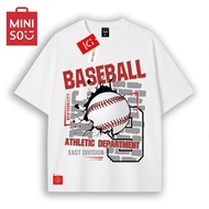 COD MINISO LELAKI 男士T恤 Oversized casual American-style T-shirt, sports short sleeve, comfortable and