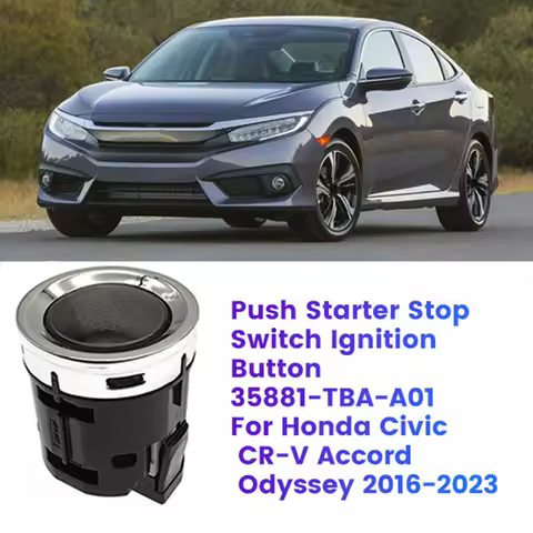 Car Start Switch Ignition Button 35881-TBA-A01 for Honda Civic CR-V Accord Odyssey 2016-2023 Push St