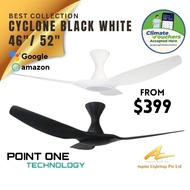 Point One Ceiling Fan Light Cyclone Vspec-IV 46" 52"  Eco Fan Remote Tri Color SG Onsite Warranty