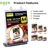 Menu stand Acrylic T Shape Menu Paper Display Stand A4 A5 A6 Flip Menu Stand with 6 Pocket Display T