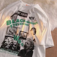 100% Cotton Oversize 4XL Women's T-shirt Summer Korean Loose New Round Neck Casual baju Female Cloth