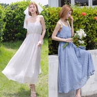 [HARPER] Brand Customized Soft Three-Dimensional Corrugated Shoulder Strap Dress | One-Piece Wedding