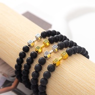 Accessories Volcanic Stone Bracelet Black Frosted Alloy Large Dumbbell Energy Bracelet Yoga 4.21