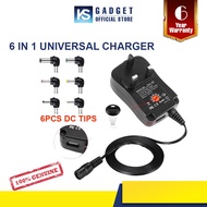 6 in 1 AC DC Power Adapter AC to DC Power Supply Adapter 3V/4.5V/5V/6V/7.5V/9V/12V Adapter