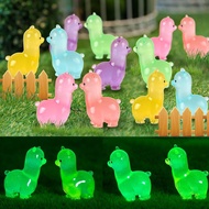 HOMICO Luminous Mini Alpaca 12PCS Mini Resin Animals Colorful Alpaca Toys Tiny Animals Figures untuk