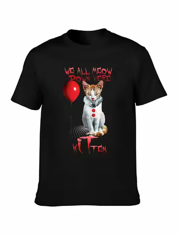 Men t shirt We All Meow Down Here kITten -Pennywise Cat Women t-shirt