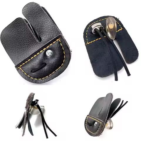 1/2pcs Archery Cowhide Finger Guard Finger tab Protector Left / Right Hand Archery Hunting Shooting