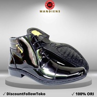 Mandiens Sepatu Boot Pria Kulit Kilap Kualitas Premium Branded Export Merk Medali BJ253 Model PDH TN