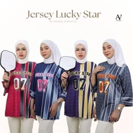 Amiably Jersey LUCKY STAR 07 Ironless Strachable Comfortable fabric