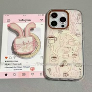 HP IPhone 8 7Plus PlusProMax SE3 15 6s 13 XS 11 6 Plus Max SE2 X 12 XR 14 XS Rabbit coffee striped g