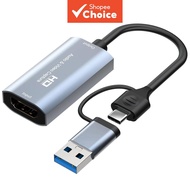 4K HDMI Video Capture Card HDMI to USB USB-C Game Grabber for PS5 Switch Xbox Live Stream