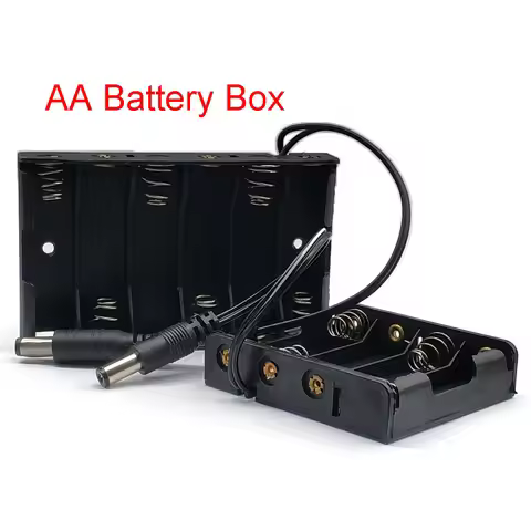 4 6 Slots Ports AA 4AA 6AA 6v 9V Size Power Battery Storage Case Box Holder 4s AA 6s AA with Leads D