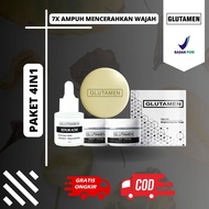 COD!!! AMPUH!! GLUTAME ACNE Paket Skincare For Man 4in1 Cream Penghilang Jerawat Obat Jerawat Bruntu