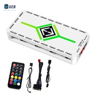 Ueblock✈ 1 To 9 Ports 3 in 1 ARGB Fan HUB Splitter with Remote PWM & ARGB Hub Splitter SATA Power Su