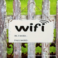 1 wifi Wooden Listing B & B Hotel Online Prompt Sign Retro Style Wall Decoration GV0E