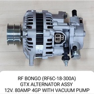 Alternator Assembly RF Bongo 12V - 80AMP, 4 Grooves Pulley With Vacuum Pump