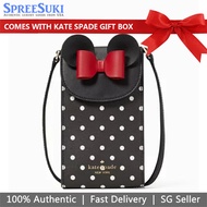 Kate Spade Handbag Disney X Kate Spade Minnie Mouse North South Flap Phone Crossbody Black # K4830D2