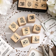 8pcs DIY stamp, hand account stamp, hand account stamp, children's stamp, painted wooden stamp
