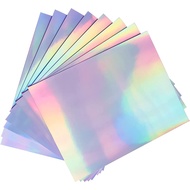 Holographic Printable Sticker Paper, Vinyl Rainbow Sticker Paper for Inkjet &amp; Laser Printer, 10 Sheets Dries Quickly Waterproof Sticker Paper A4- 8.27 x 11.7 Inch