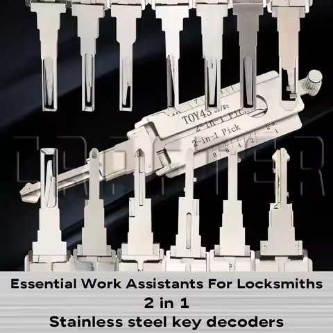 Key Crafters 2 in 1 Locksmiths Tool Stainless Steel Key Decoders HU162T-(8) HU162T-(9) HU162T-(10) H