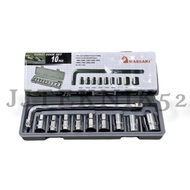 MATA 10pcs Socket Wrench Set Masaki 8-24mm Socket Bit Set 10pcs 8-24mm Massaki