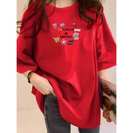 2Y790 1XL-5XL Tshirt Women Clothes T shirt Plus Size Crop Top Large T Shirt Leisure Women Fashion Cl