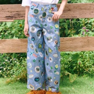 Endless Holiday Wander Baggy Pants Like Denim Blue Patchbound