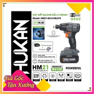 Máy siết bulong 2in1 dùng pin HUKAN HM21-G2-CVBL375 Đầu 2 trong 1 Lực siết 375Nm