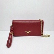 Prada - Pouch Wallet with Chain紅色