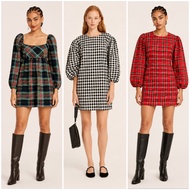 J.Crew Puffsleeve Minidress in Textured Plaid Dress