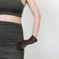 Long Leather Gloves 70Cm Ultra Long Simulation Leather High Elasticity Pu Matte Brown Light Brown Br