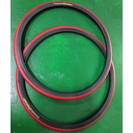 Taiwan Made DURO Huafeng 28-451 Tire 451 Wear-Resistant Folding Bike Bicycle 100psi-Black Red