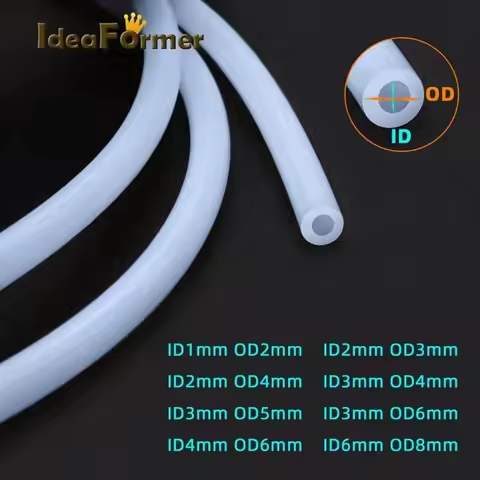 1m Ptfe Tube 1mm 2mm 3mm 4mm 6mm 8mm Teflonto Pipe White For 1.75mm/3.0mm Filament 3d Printer Parts 