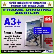 A3 Plus Acrylic Frame (3mm+3mm) / Acrylic Frame / Wall Frame / Photo Frame / Poster Frame