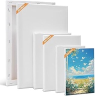 Canvas Set, 6 Pieces Canvas for Painting, 30 x 20, 20 x 15, 15 x 10 cm (2 Pieces of Each), Stretcher