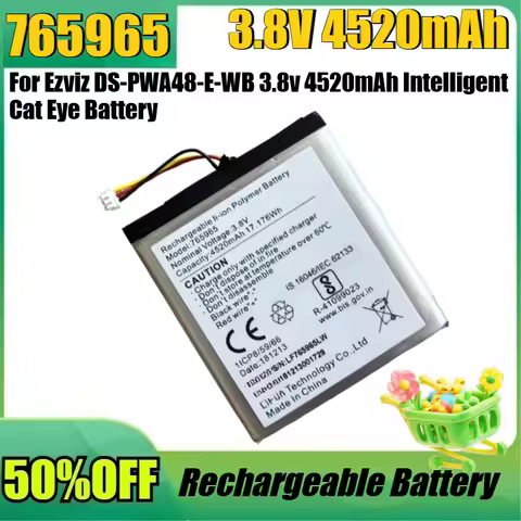 New 765965 3.8v 4520mAh High Quality Battery for Ezviz DS-PWA48-E-WB 3.8v 4520mAh Intelligent Cat Ey