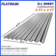 ▮ ✓ ◧ 3FT x 4FT | GI CORRUGATED SHEET | Yero  Galvanized Iron Roofing | 0.4MM  0.5MM