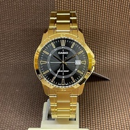 Casio MTP-V004G-1C Black Analog Gold Stainless Steel Classic Dress Date Men's Watch