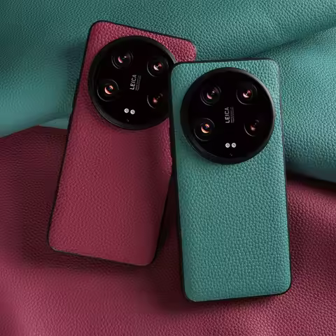 NZN Durable Genuine Leather Case for Xiaomi 15 Ultra Cover Full Wrapped Litchi Pattern Mi 17T Pro 12