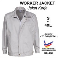 Worker Jacket Light Grey Jaket Teknikal