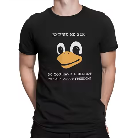 Saviour Tux Penguin Linux UTER Programmer Code Linux T Shirt Gothic Crewneck TShirt Polyester Clothi