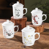 Ceramic Conference Cup Office Tea Cup Household Drinking Cup with Lid Hotel Hotel Hospitality Office