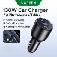UGREEN Car Charger 130W PD3.0 Super fast charging 3 ports USB-A+USB-C for iPhone 17 16 15 pro max Xi