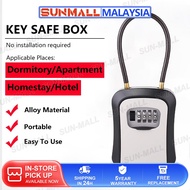 Key Box Locked Storage Key Box With Password Alloy Wall Mounted Portable Homestay Guest Peti Kunci A