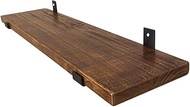 Baiyun in Home Storage Rack Retro Black Metal Shelf Bracket Wooden Shelf Wall-Mounted Decorative Han