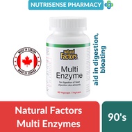 Natural Factors Multi Enzyme 90's [SINGLE BOTTLE] [Indigestion, Bloating]