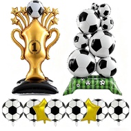 10Pcs Soccer Balloons for Party Decorations - Large 59'' World Cup Trophy and Soccer Ball Balloons, 