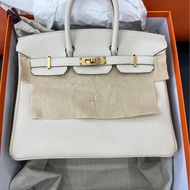 Hermès愛馬仕 Birkin25 10 奶昔白 Togo 玫瑰金扣 手提包 奶昔白 K刻 帶購證（25年12月票）